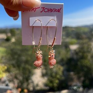 New Betsey Johnson Chick Dangle Earrings